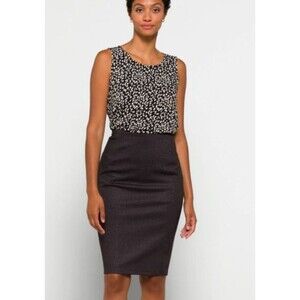 Liverpool Bia Knit Pencil Skirt Size 6 Petite Stretch Pull On Knee‎ Length Grey